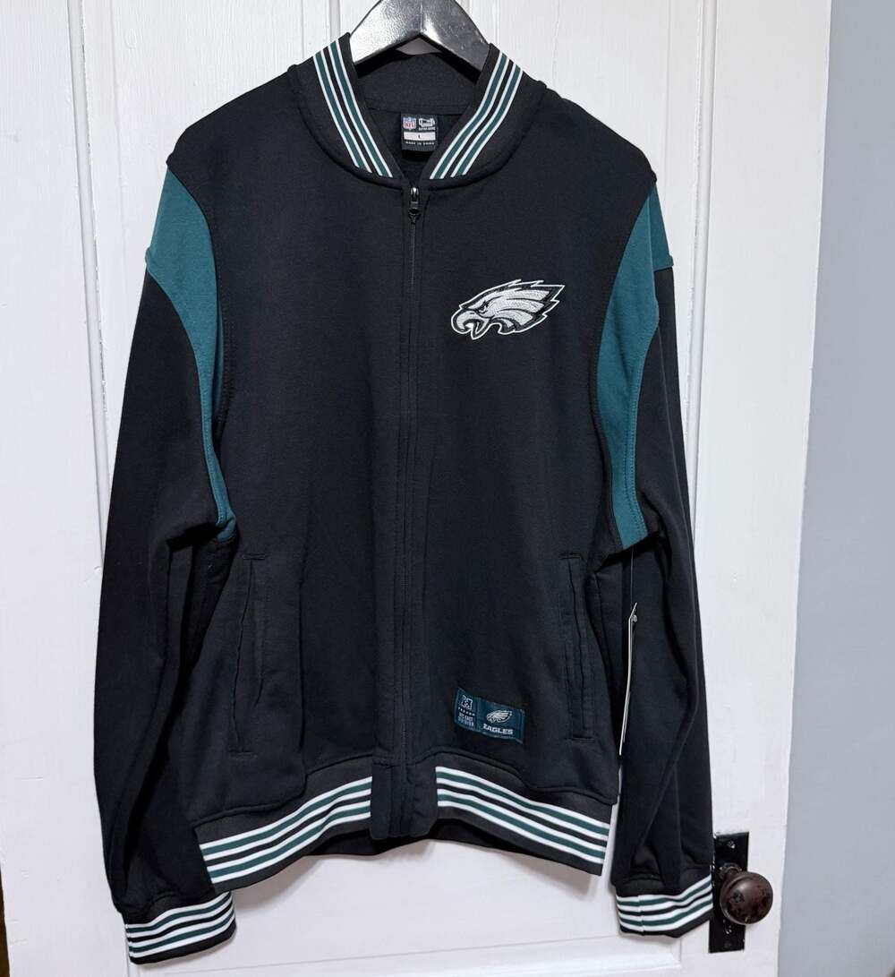 Ultra Game NFL Philadelphia Eagles Black Bomber Jacket Size L
